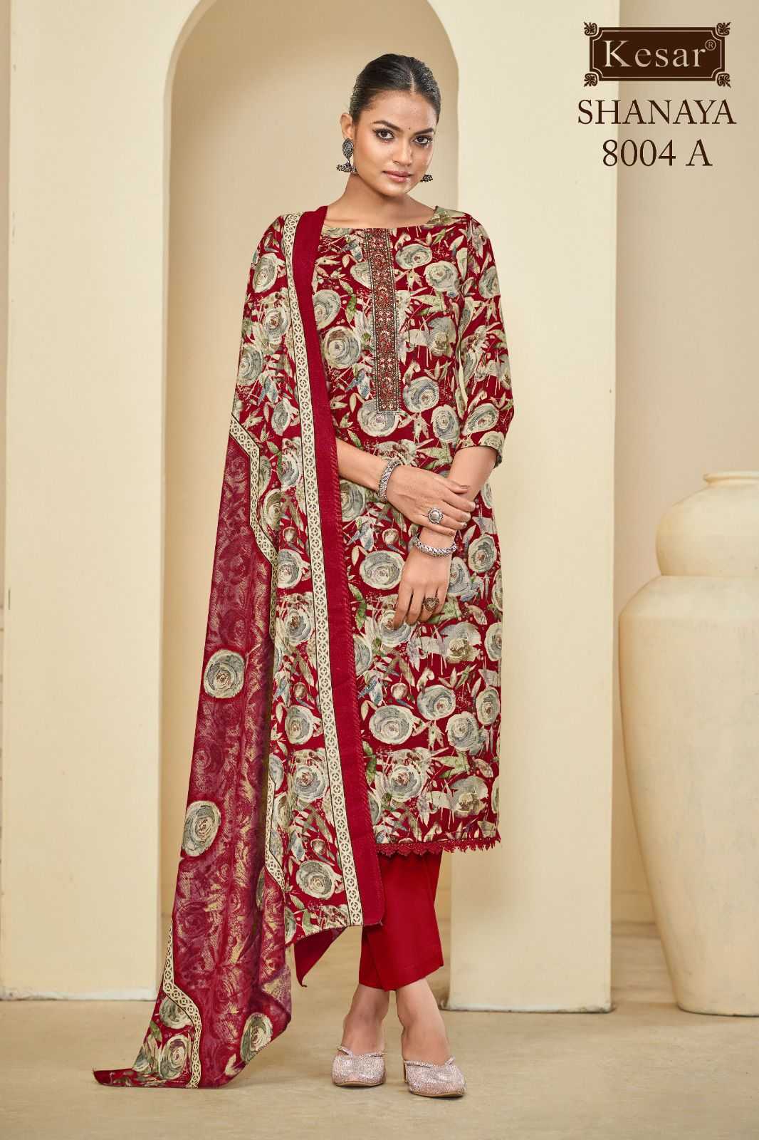 shanaya by kesar karachi unique print winter wear pashmina dress material