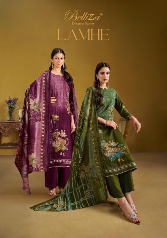 belliza designer lamhe unique colours viscose rayon pakistani unstitch suit 