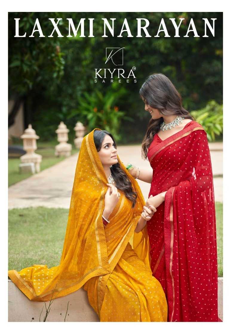 kiyra laxmi narayan unique style georgette saree collection