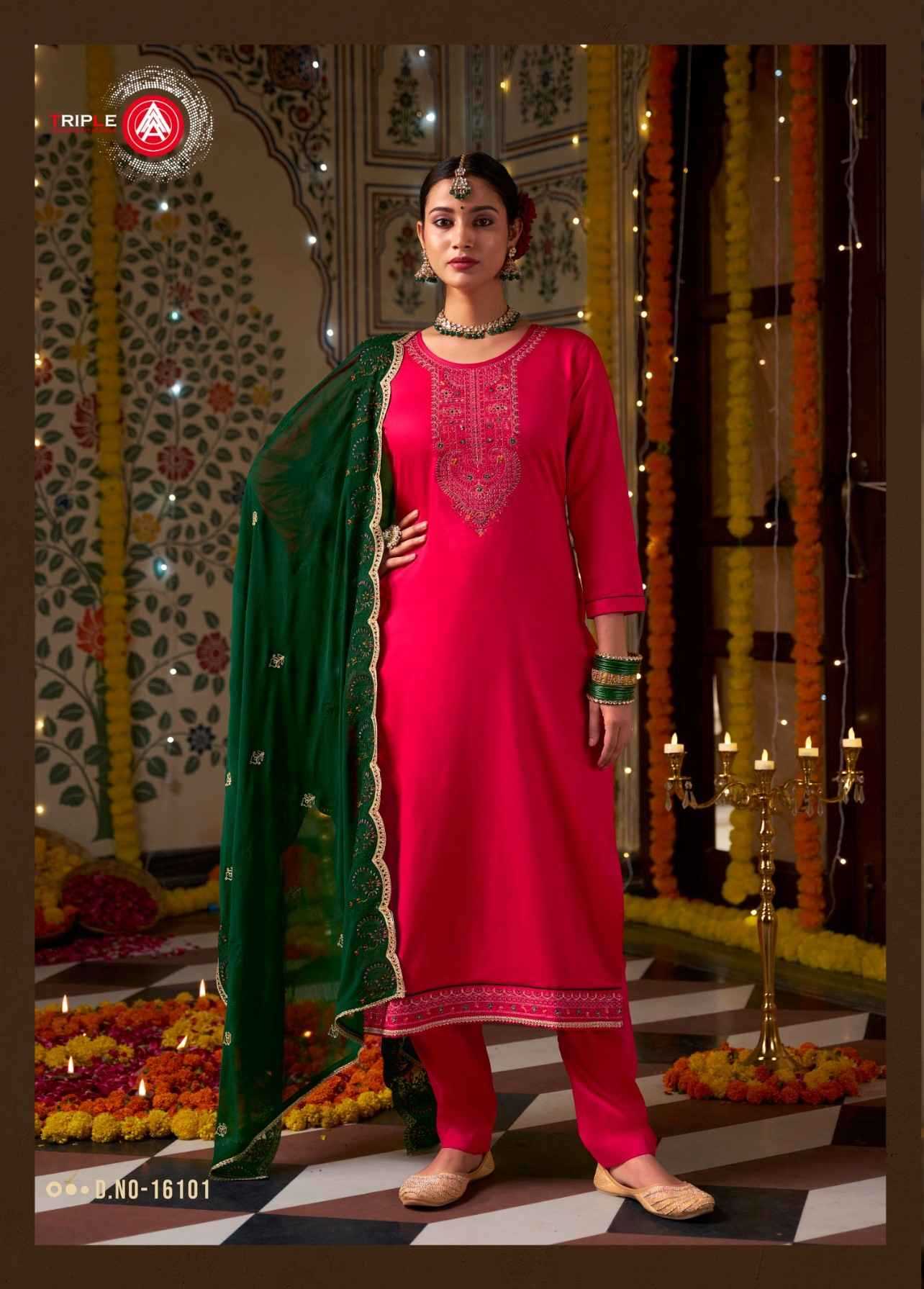 triple a malang fullstitch stylish jam silk cotton salwar kameez