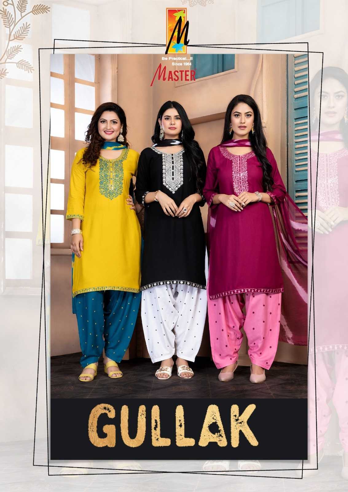 gullak by master readymade elegant style rayon patiyala 3pcs dress