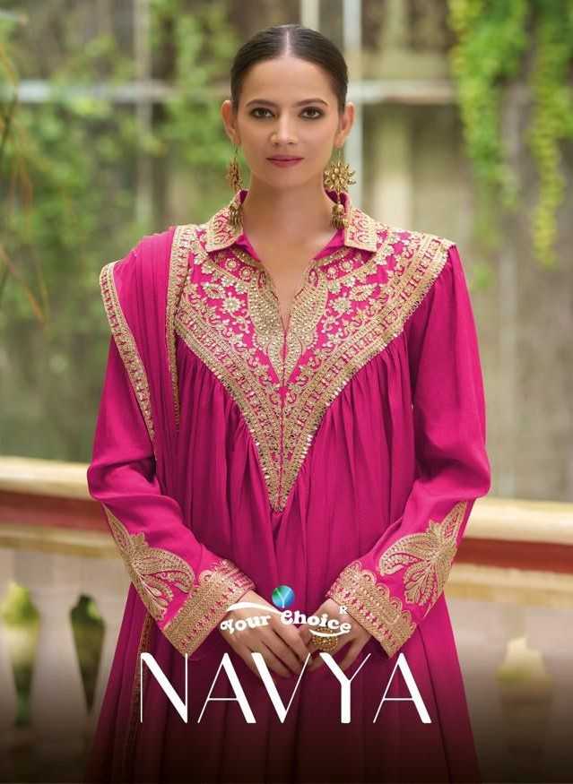 your choice navya heavy chinon designer readymade 3pcs dress