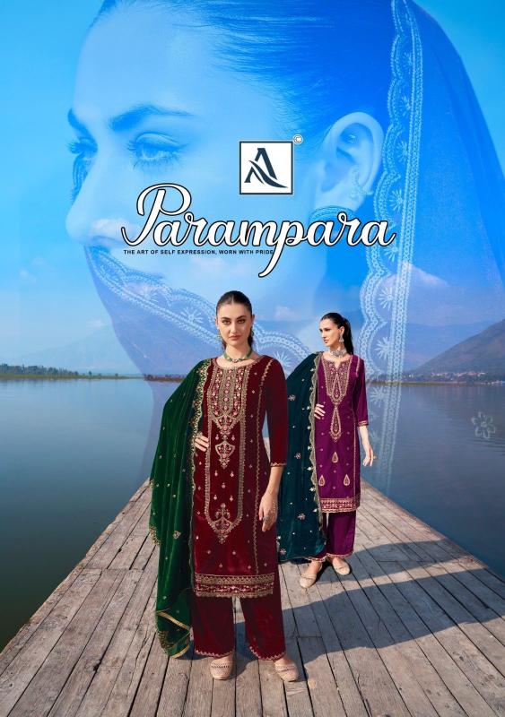 alok suits parampara winter special velvet designer suits