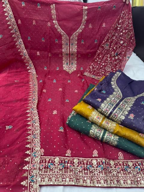 pr archies gold crush new trendy modern pakistani unstitch suit 