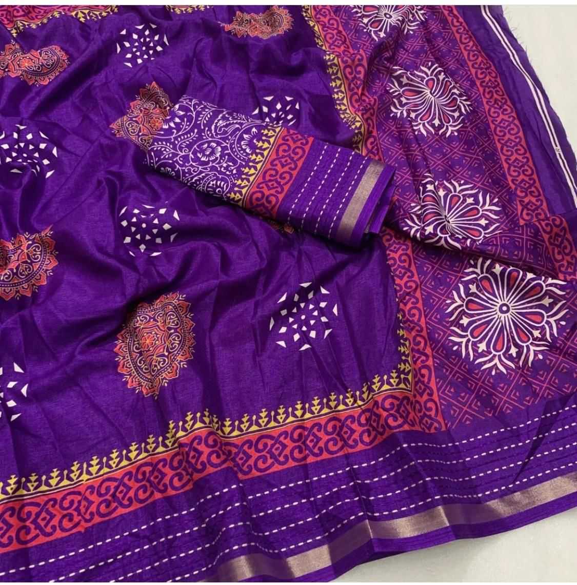 pr dola silk unique print comfortable silk saree online