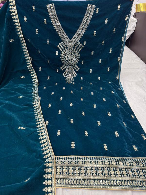 pr glamour attractive look velvet winter special pakistani dress