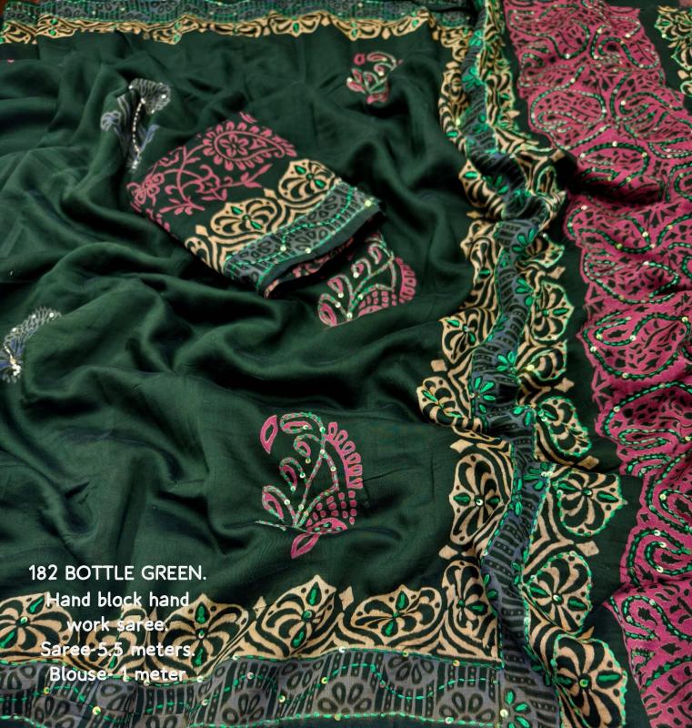 pr kc 182 kalakruti unique style print chanderi cotton saree