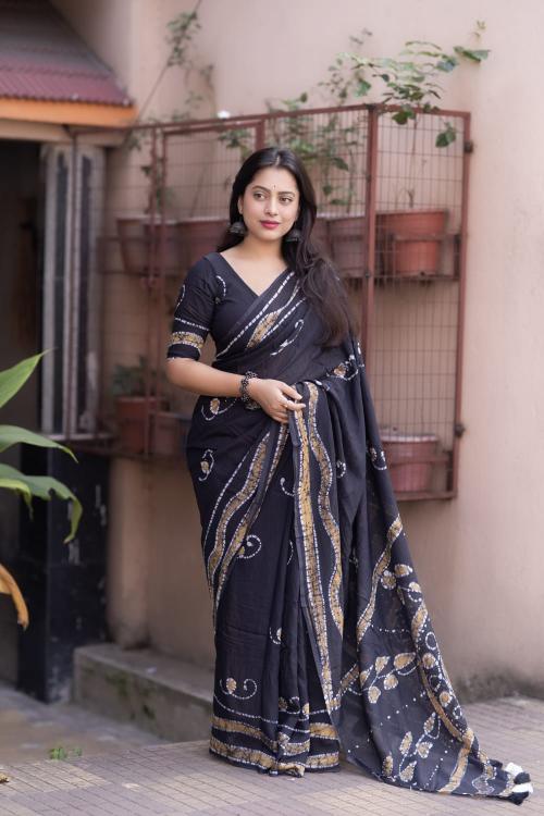 pr kc 202 unique style print chanderi cotton saree for women