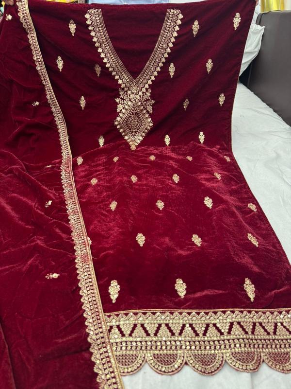 pr rehmat velvet colour addition pakistani winter salwar suit 
