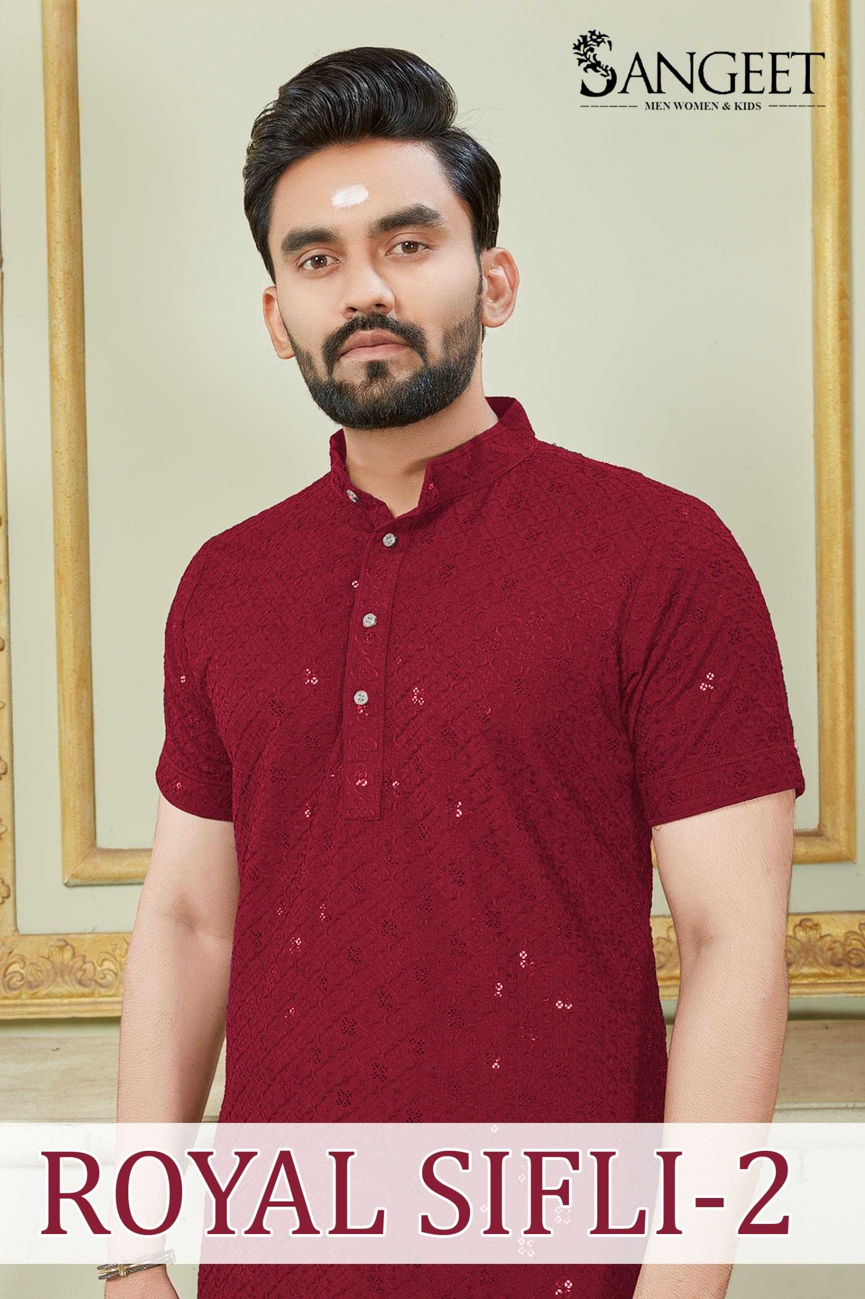 pr royal sifli vol 2 fullstitch sequence work rayon trendy mens kurta