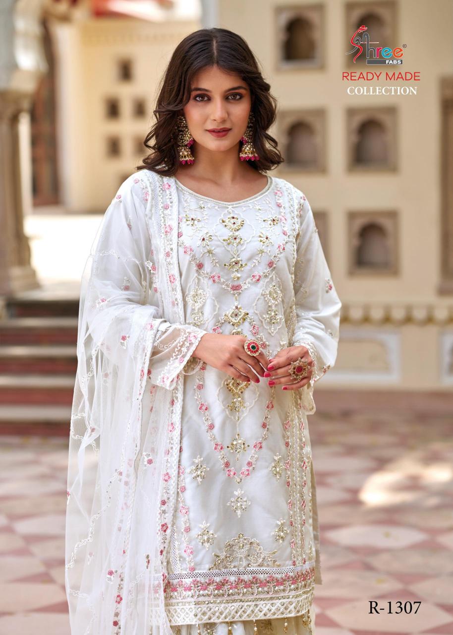 shree fabs r 1307 beautiful organza fullstitch trendy sharara style suits