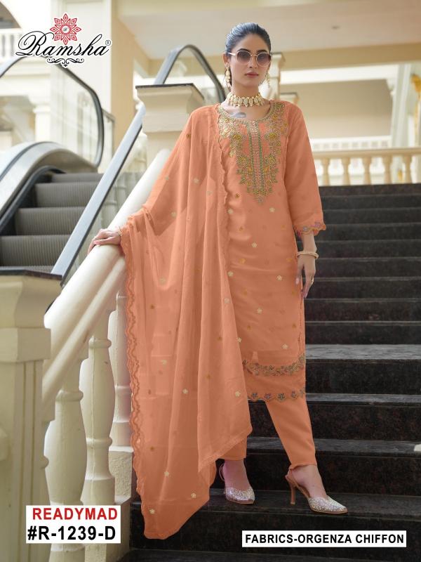 1239 nx by ramsha hit design full stitch organza chiffon pakistani 3pcs dress