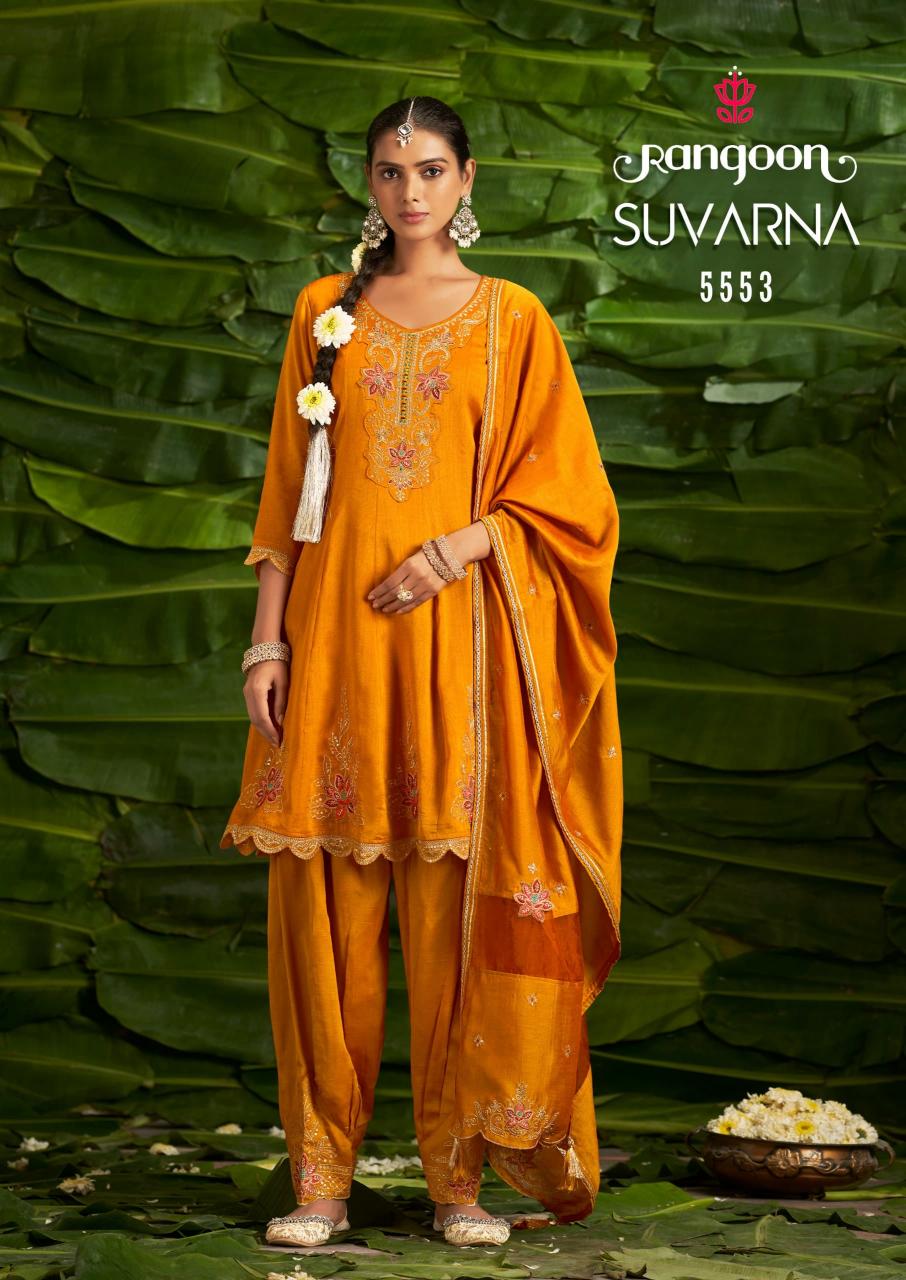 suvarna by rangoon unique kali work silk fullstitch afghani style suits