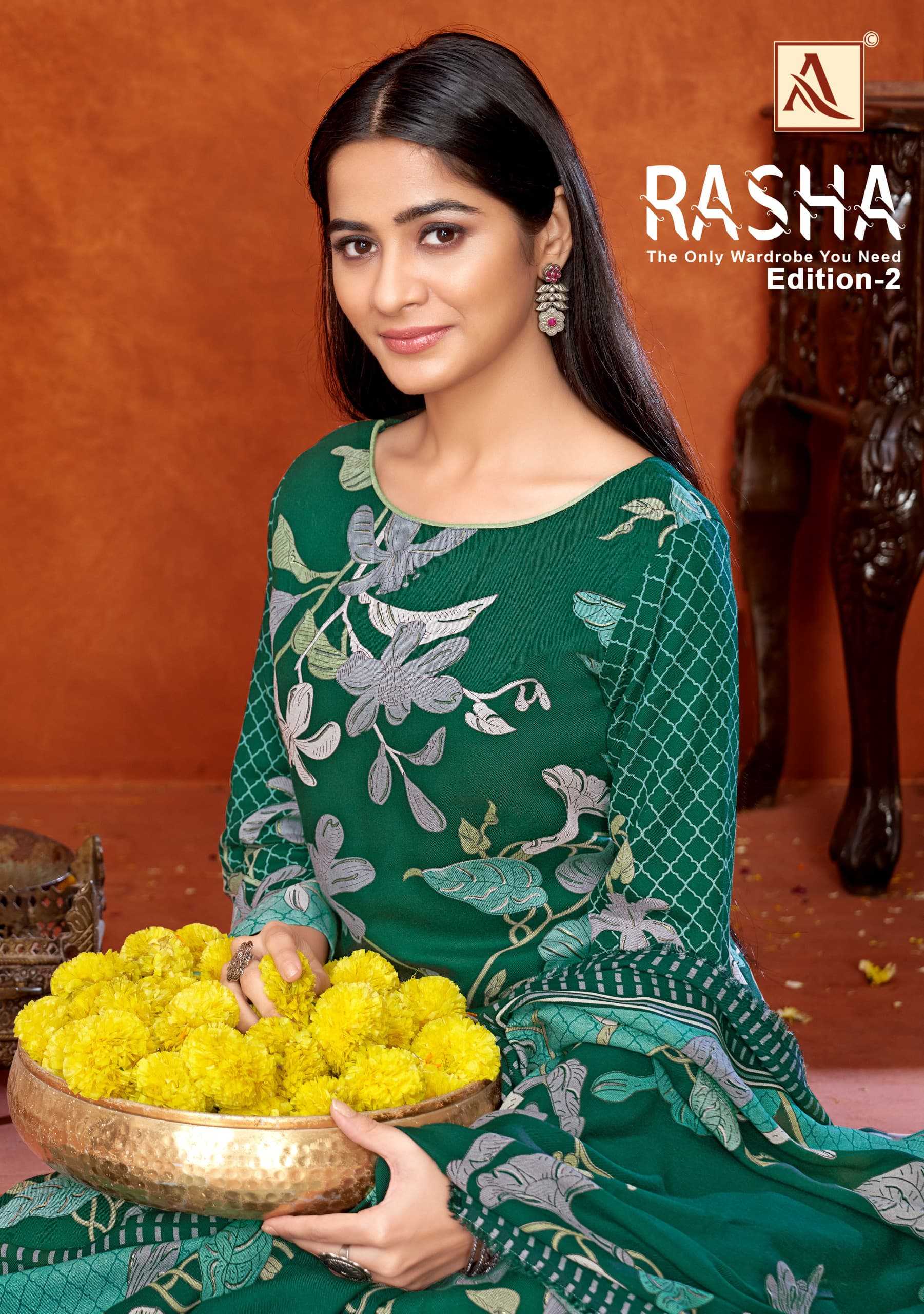 alok suits rasha vol 2 unique design printed viscose pashmina ladies suits