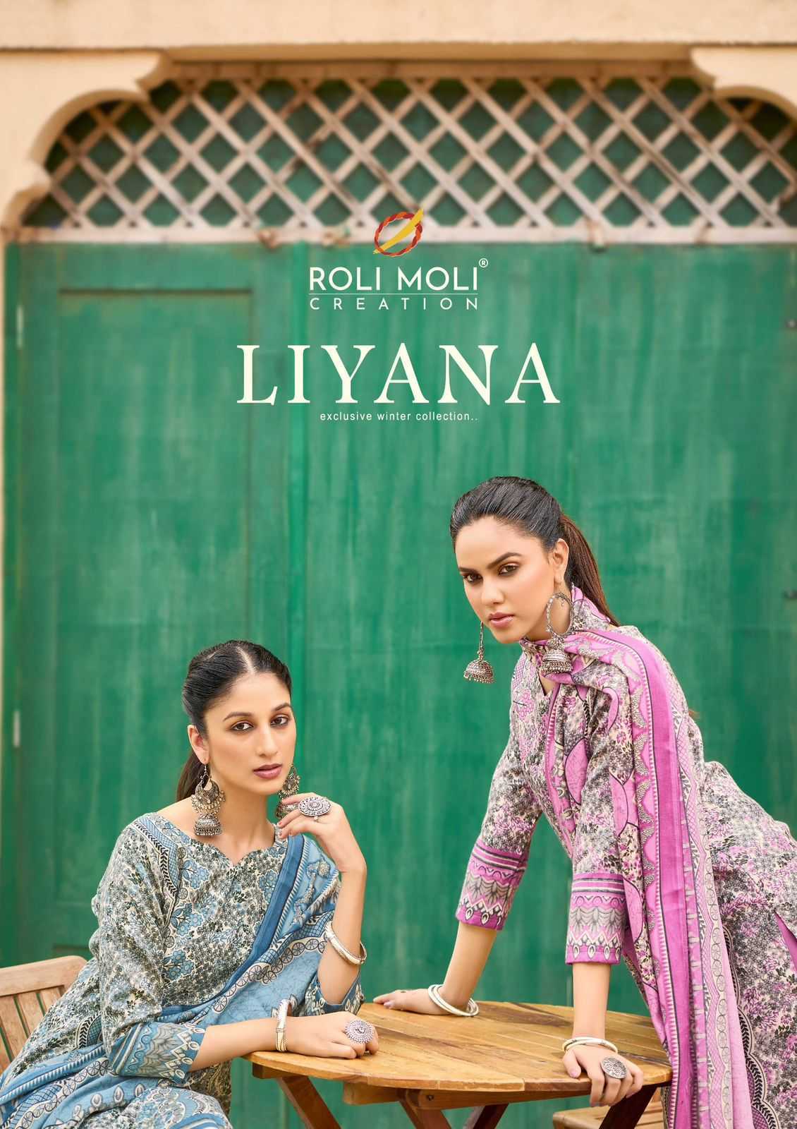 liyana by roli moli creation pashmina winter wear fullstitch ladies suits