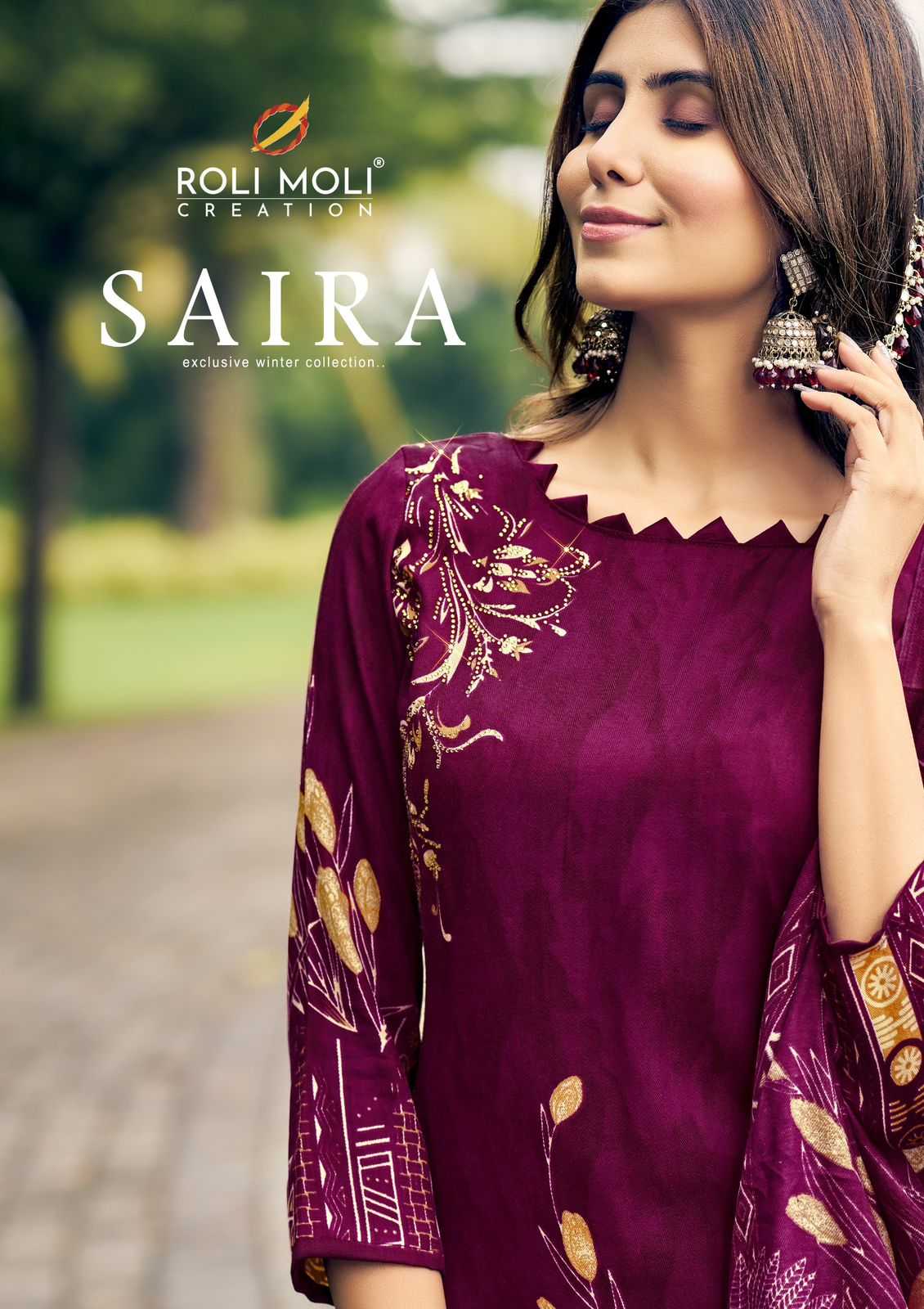 saira by roli moli creation winter special pashmina unstitch suits