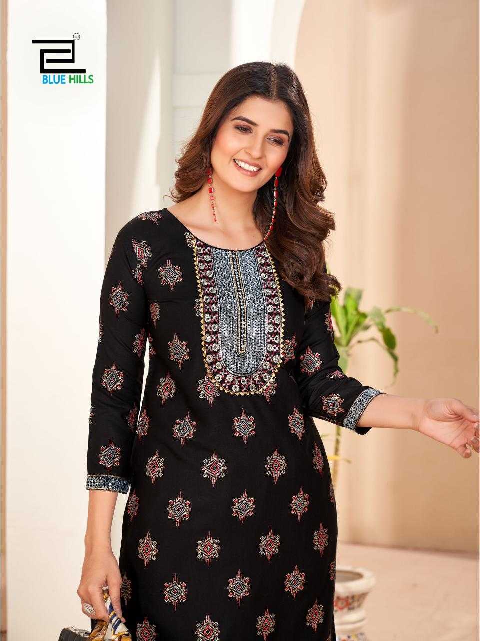 blue hills royal queen zari sequence thread readymade big size kurti online