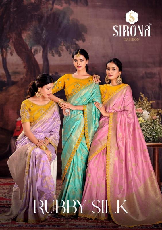 sirona fashion rubby silk new trendy dola silk saree with blouse 