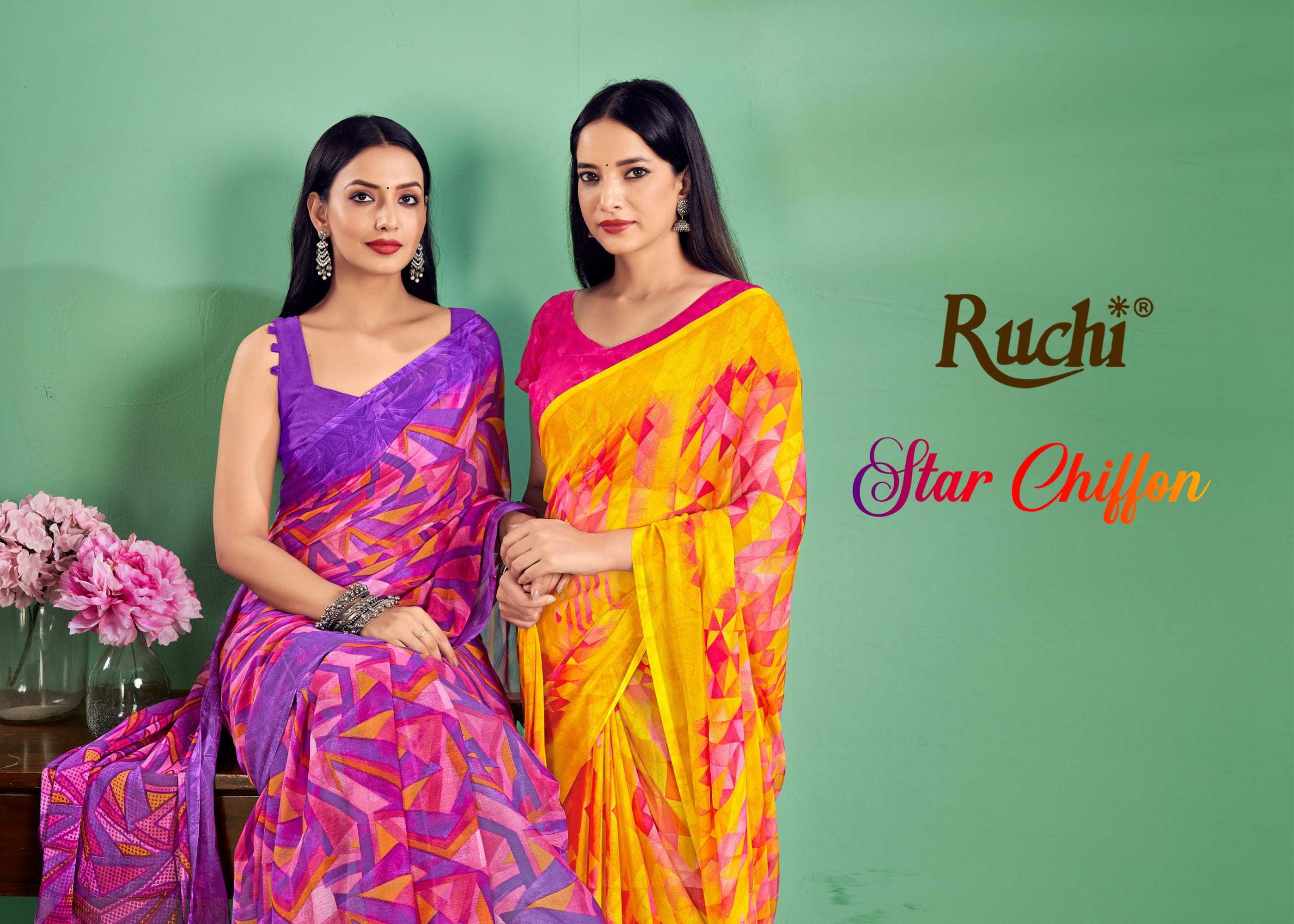 star chiffon vol 172 by ruchi saree casual wear chiffon saree for women