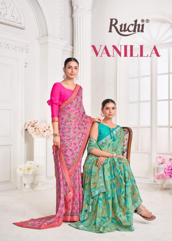 vanilla vol 8 by ruchi digital printed chiffon saree online