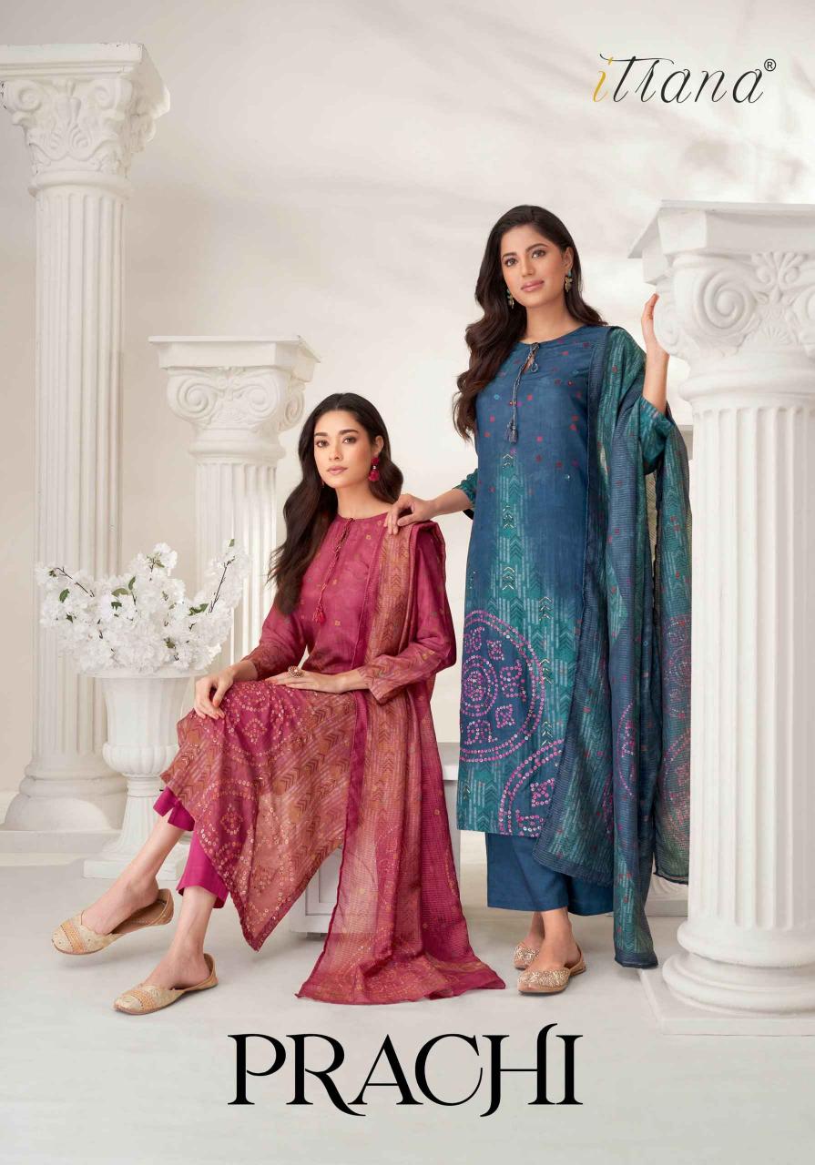 prachi by sahiba itrana unique print handwork muslin silk suits