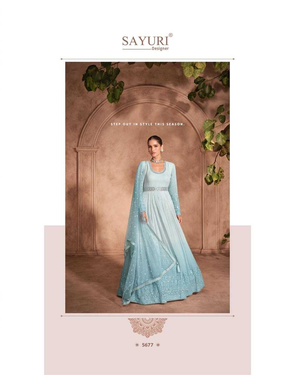 izhar by sayuri designer georgette exclusive readymade gown set 