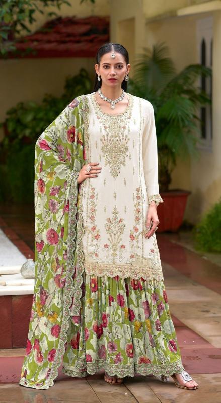 shree fabs 1471 air tex chinon fullstitch pakistani sharara style suits