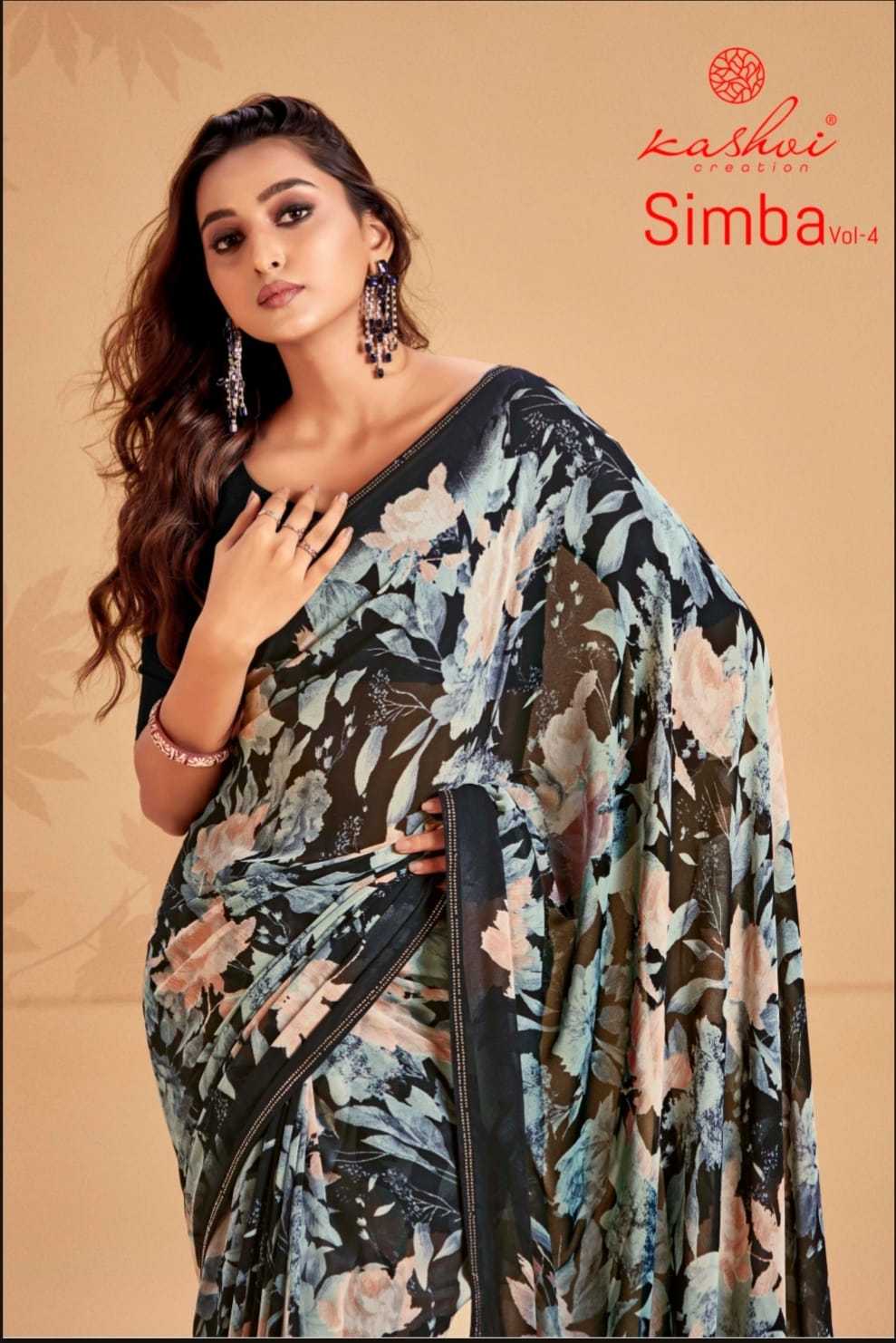 kashvi creation simba vol 4 attractive print georgette women saree