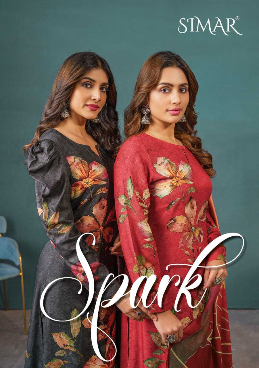 glossy spark winter wear pashmina unique print salwar suits