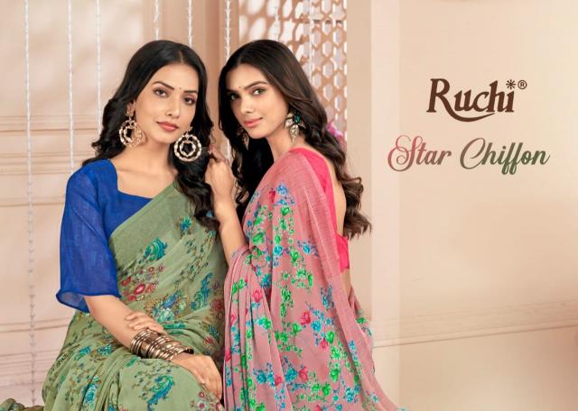 ruchi star chiffon vol 155 regular wear beautiful chiffon saree