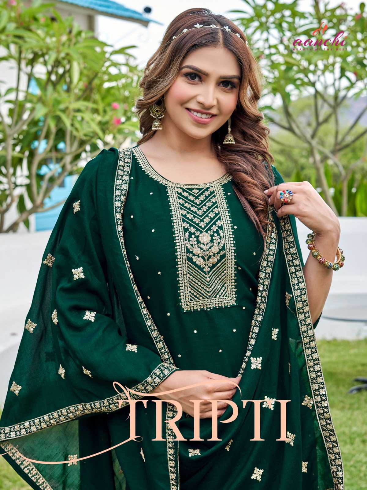 aanchi tripti unique vichitra embroidery fullstitch ladies suits