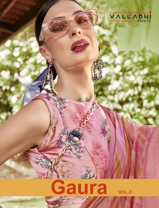 gaura vol 2 by vallabhi prints stylish printed georgette saree