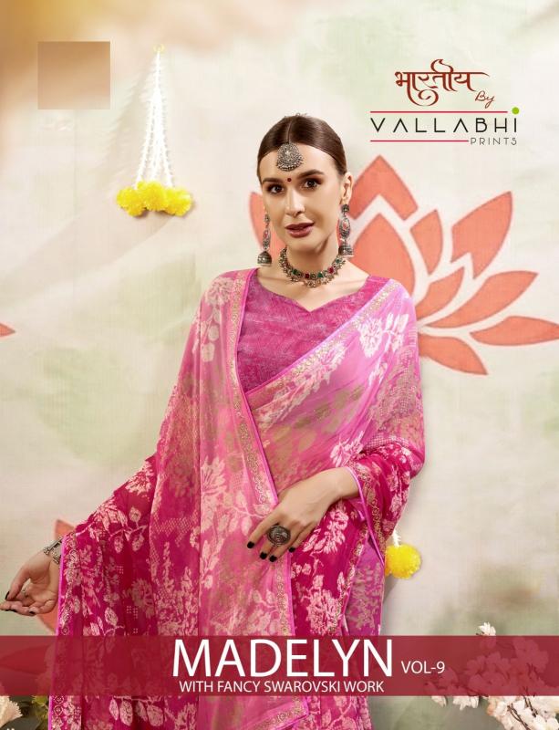 madelyn vol 9 by vallabhi prints beautiful print chiffon saree 