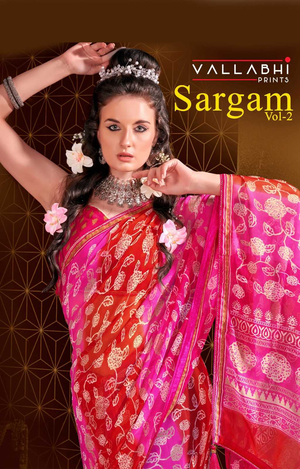 sargam vol 2 by vallabhi prints georgette unique print saree