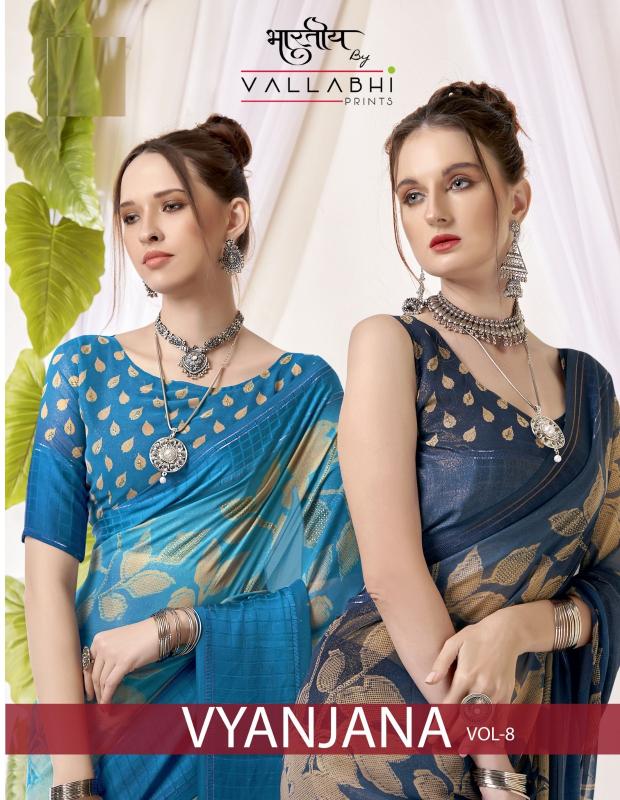 vyanjana vol 8 by vallabhi prints unique shimmer georgette saree