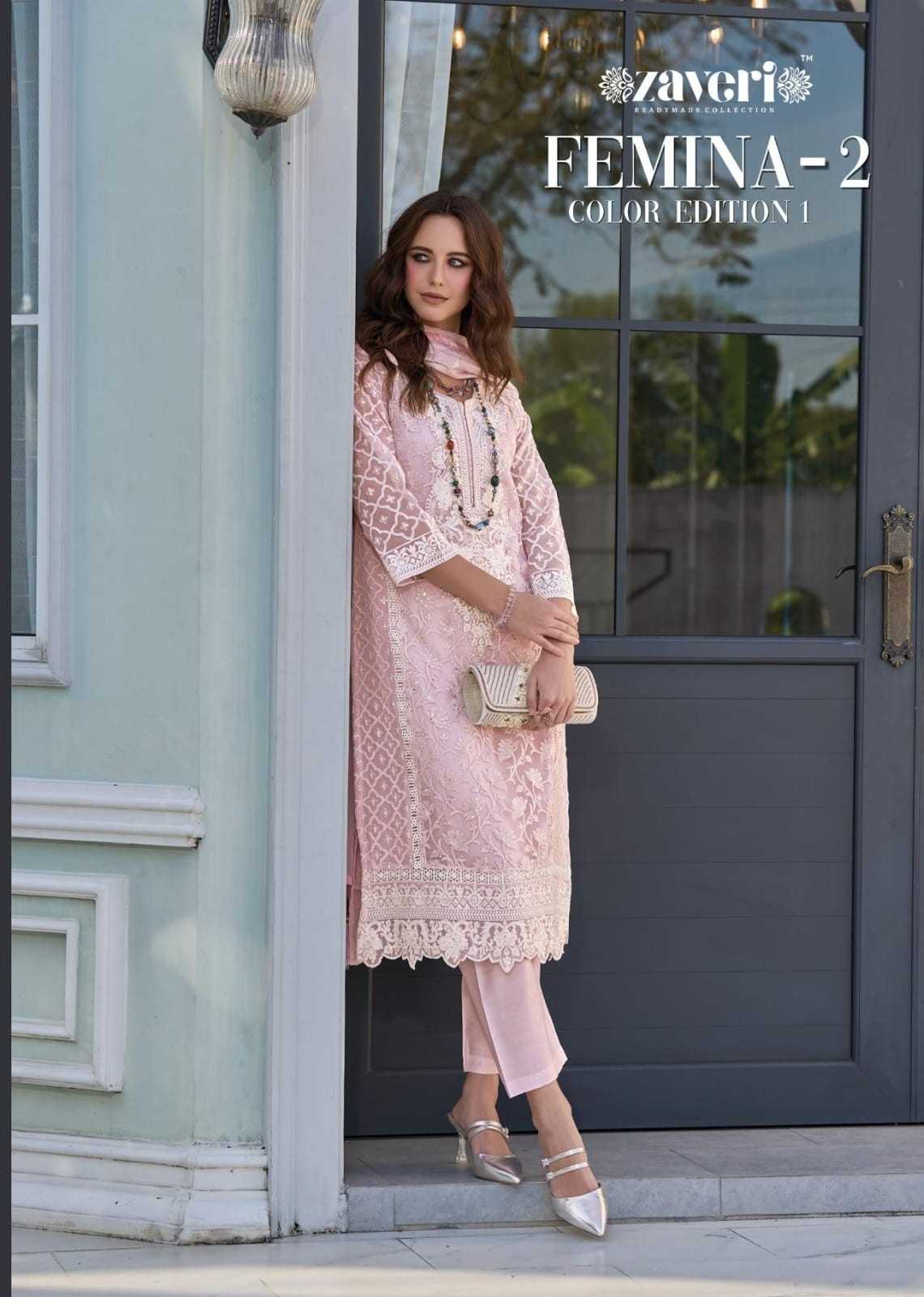 femina vol 2 by zaveri color edition 1 fully stitch organza original pakistani suit 