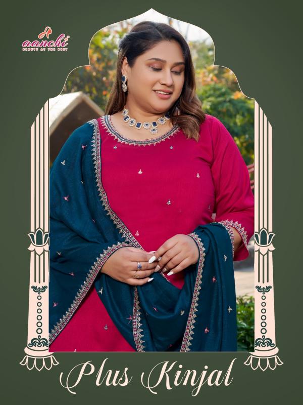 plus kinjal by aanchi unique colours vichitra good big size combo salwar suits online
