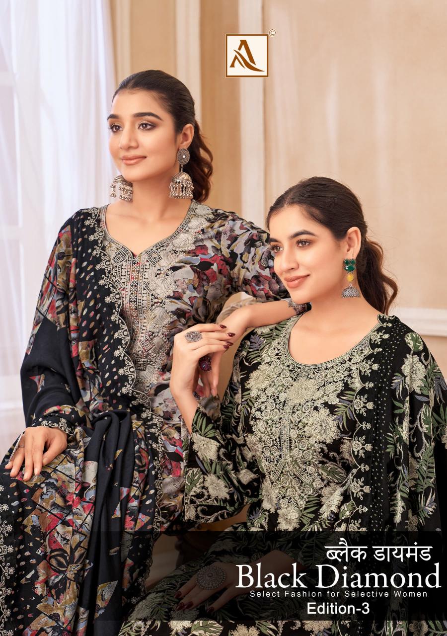 black diamond vol 3 by alok new trendy pakistani dress material 