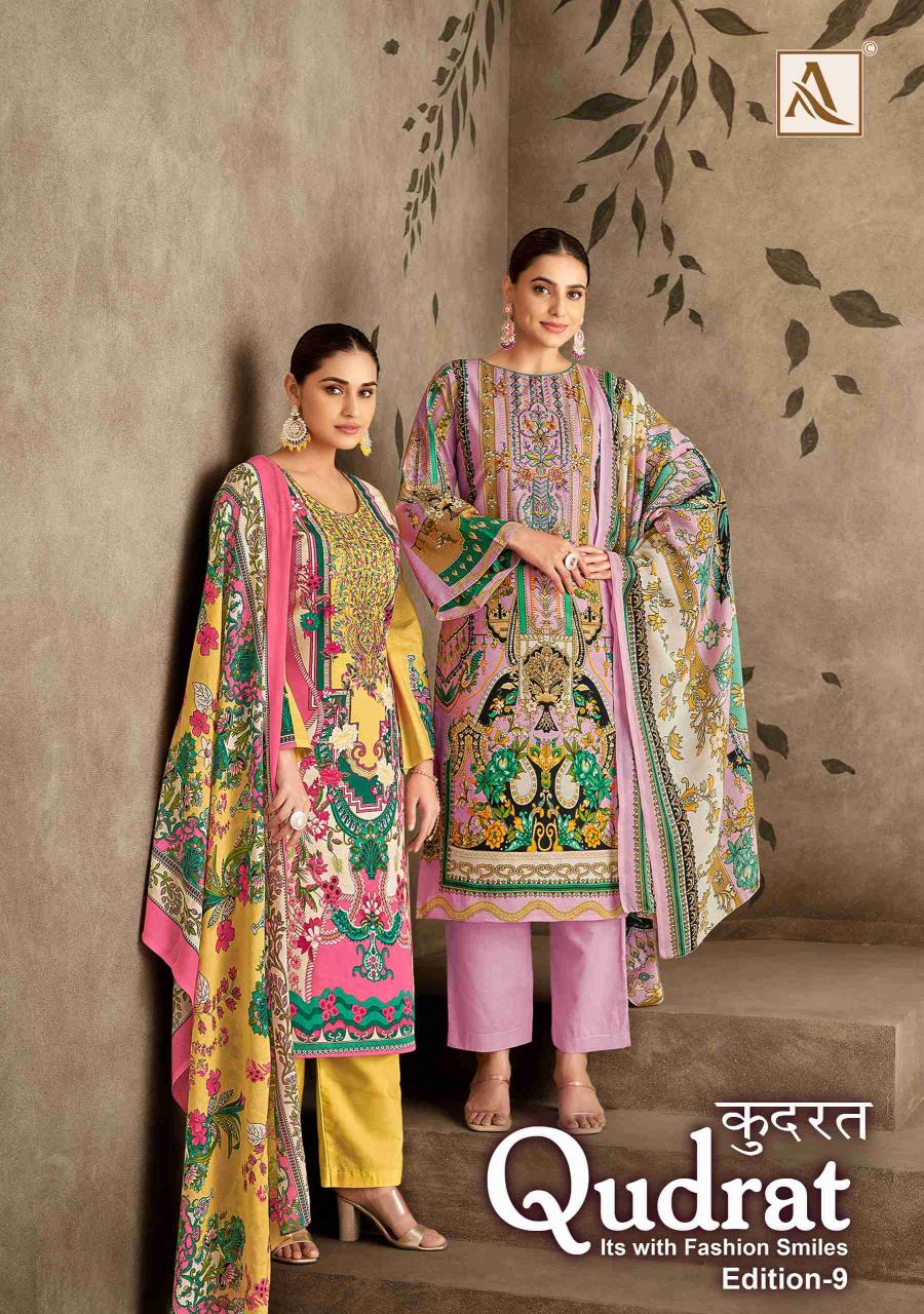 qudrat vol 9 by alok suit cotton printed fashionable pakistani salwar suits 