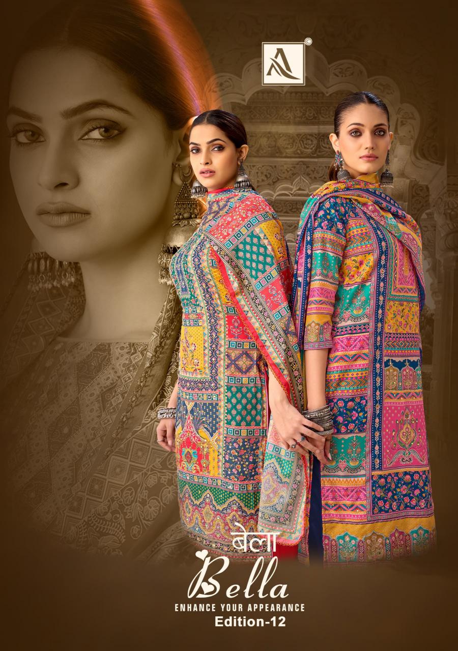 bella vol 12 by alk suit muslin printed unstitch pakistani salwar suits for ladies 