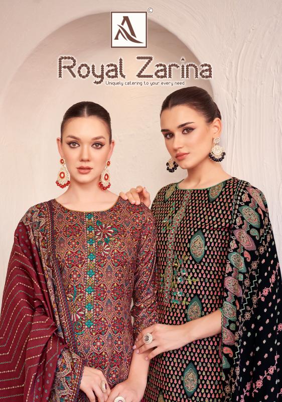 royal zarina by alok suit gold print viscose rayon discharge ladies salwar kameez 