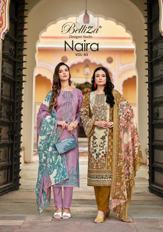 naira vol 83 by belliza fashionable digital print cotton salwar suits 