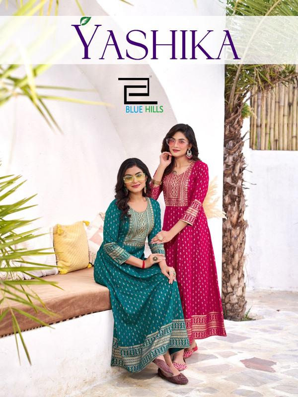 yashika by blue hills fully stitch plus size traditional anarkali gown online 