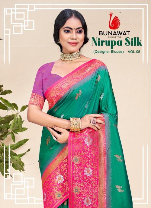 NIRUPA SILK VOL 05 BY BUNAWAT WEDDING FESTIVAL WEAR SILK FABRIC SAREE COLLECTION