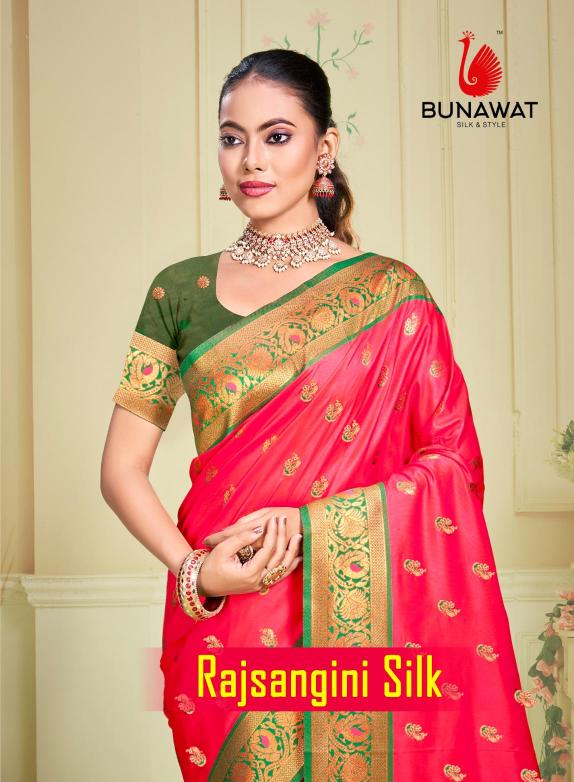 RAJSANGINI SILK BY BUNAWAT WEDDING FESTIVAL WEAR SILK FABRIC SAREE COLLECTION