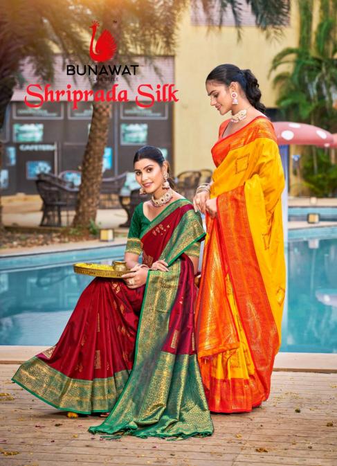 SHRIPRADA SILK BY BUNAWAT WEDDING FESTIVAL WEAR SILK FABRIC SAREE COLLECTION