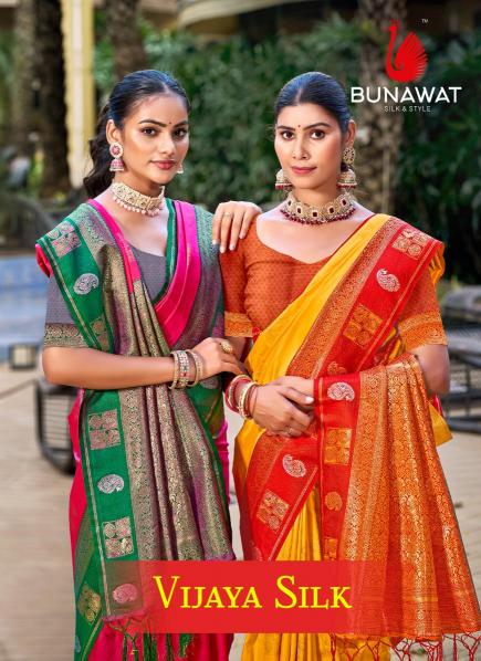 VIJAYA SILK BY BUNAWAT WEDDING FESTIVAL WEAR SILK FABRIC SAREE COLLECTION
