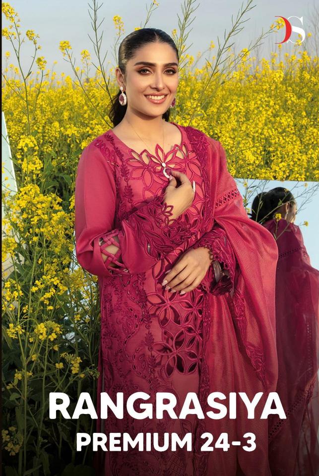 rangrasiya premium lawn vol 24-3 by deepsy suits  cotton solid ladies salwar kameez 