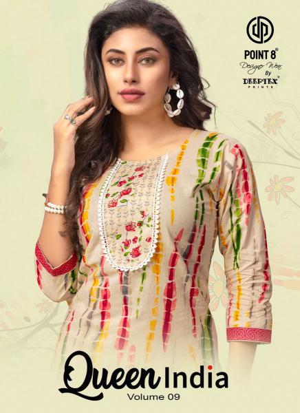 queen india vol 9 by deeptex fancy fully stitch big size kurti with pant 