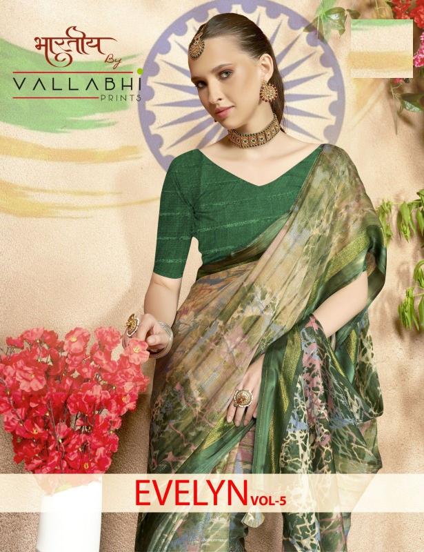vallabhi prints evelyn vol 5 popular design chiffon saree with blouse 